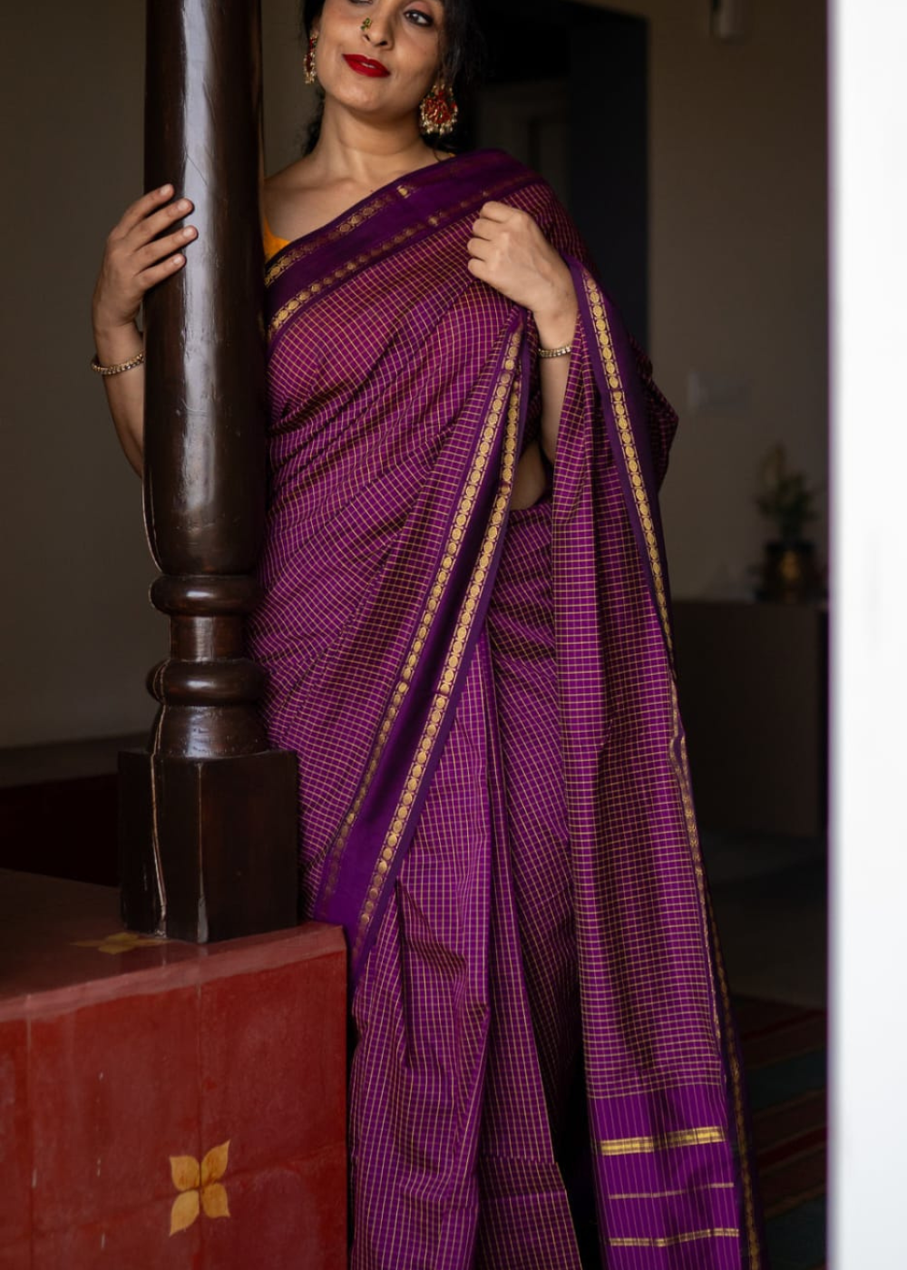Premium Quality Arani Checked Cotton Saree