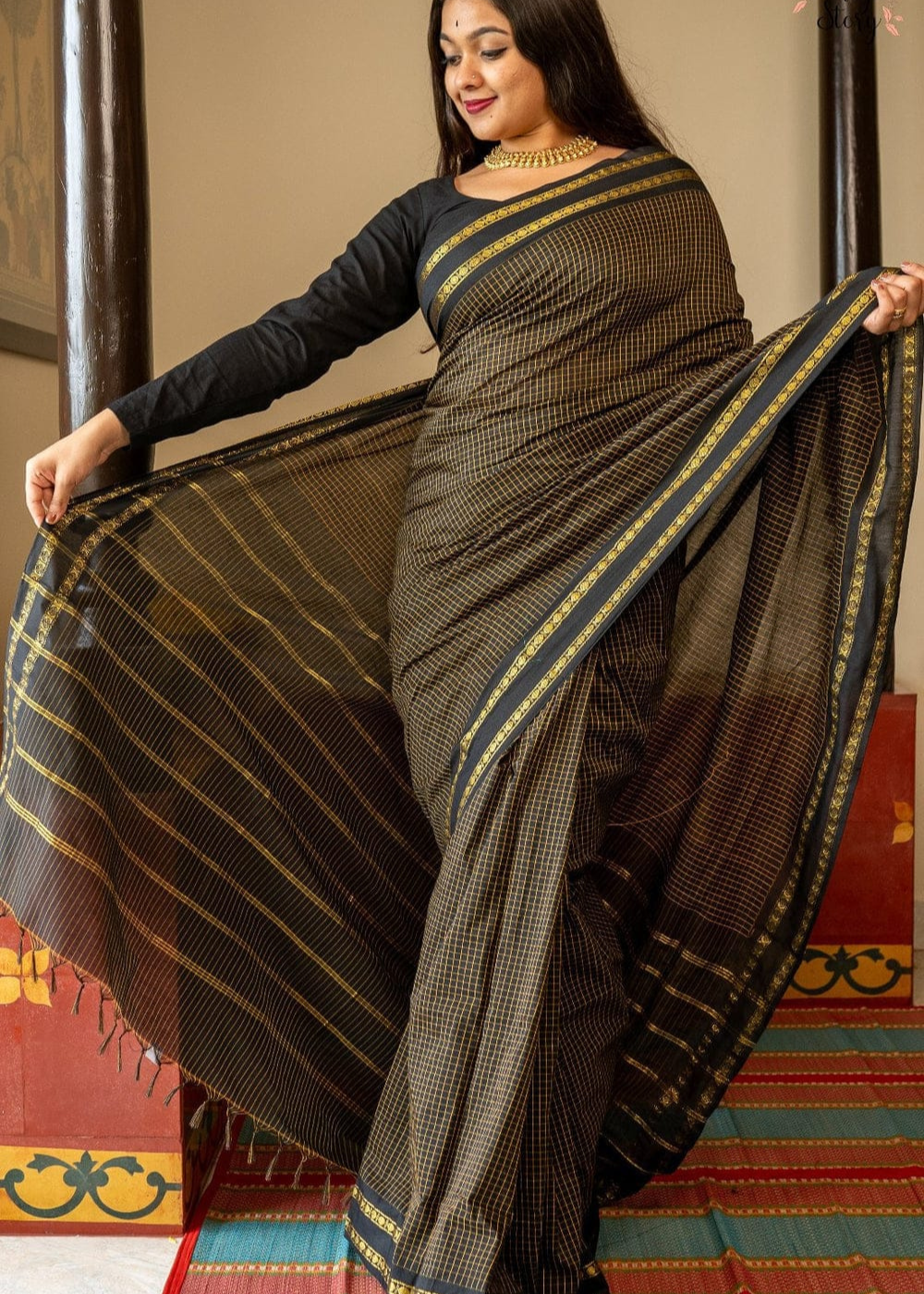 Premium Quality Arani Checked Cotton Saree