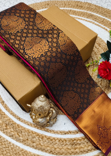 Terracotta Brown Bridal Silk Sarees – Warm Pure Silk Beauty