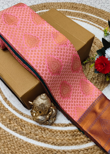 Blush Pink Bridal Silk Sarees – Pure Silk Radiance