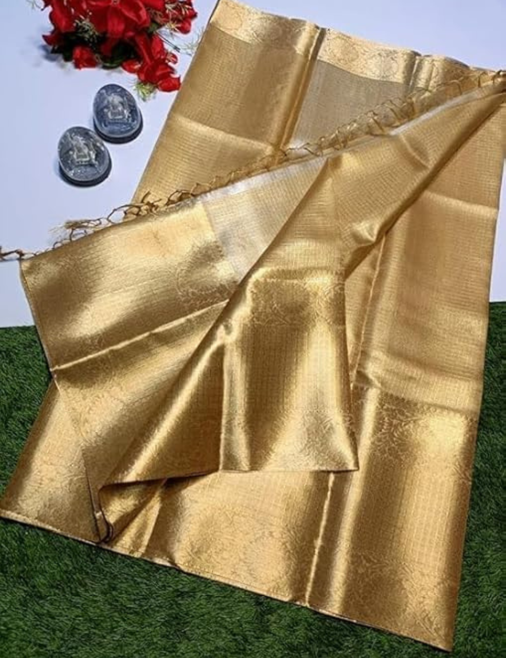 Gold Banarasi Tissue Silk Saree