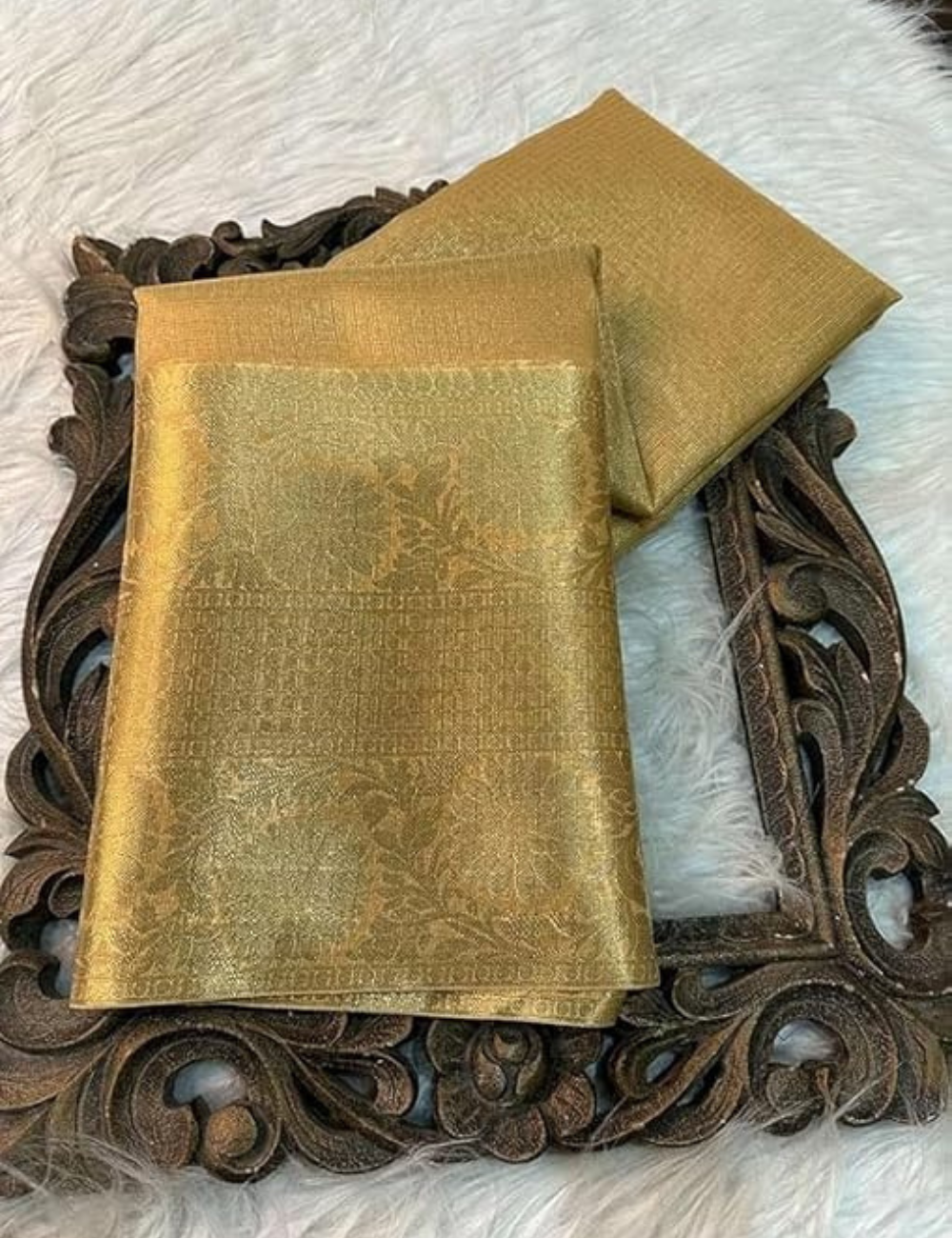 Gold Banarasi Tissue Silk Saree