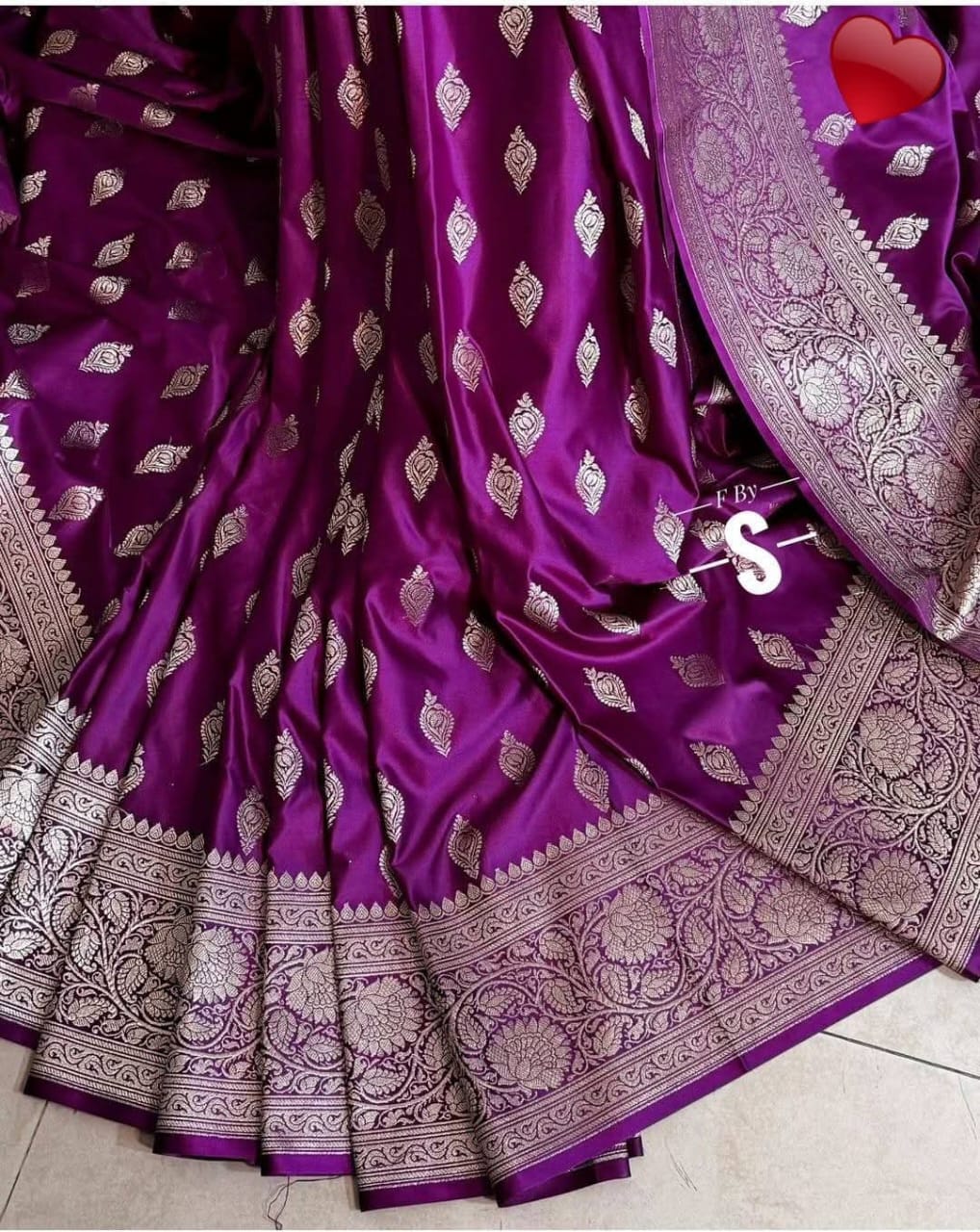 Purple Color Banarasi Mashru Silk Saree