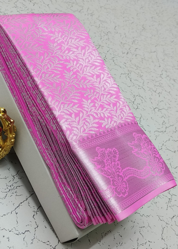 Pink Bridal Silk Saree – Premium Pure Silk Feel