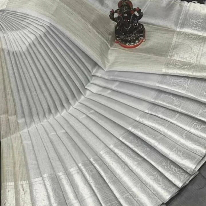 "Silver Banarasi Tissue Silk Saree"