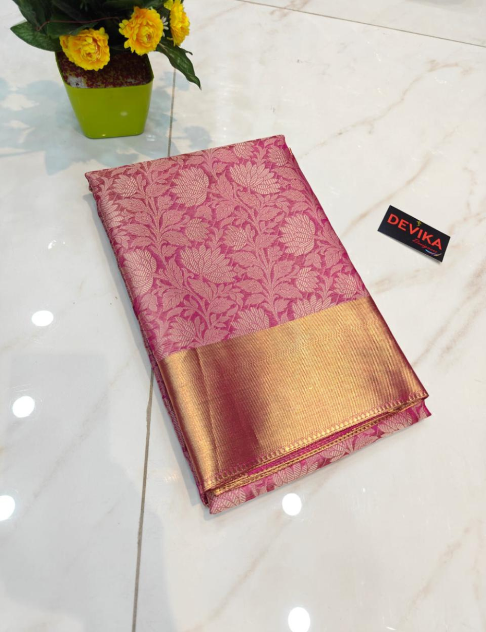 Nita Ambani-Inspired Pink Tissue Saree