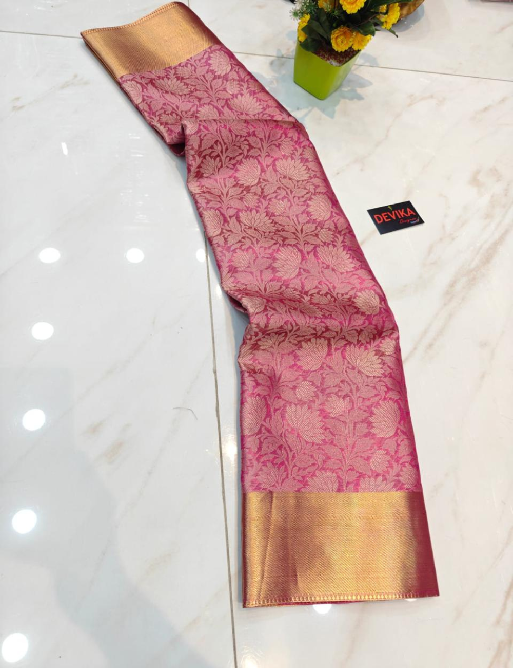 Nita Ambani-Inspired Pink Tissue Saree