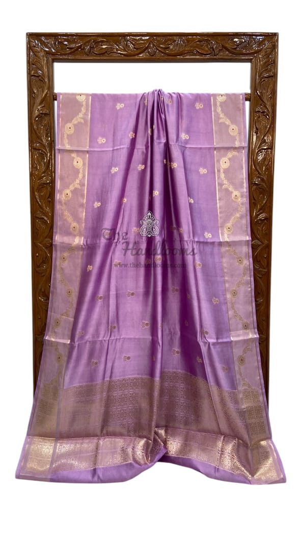 Lavander Banarasi Raw Silk Saree