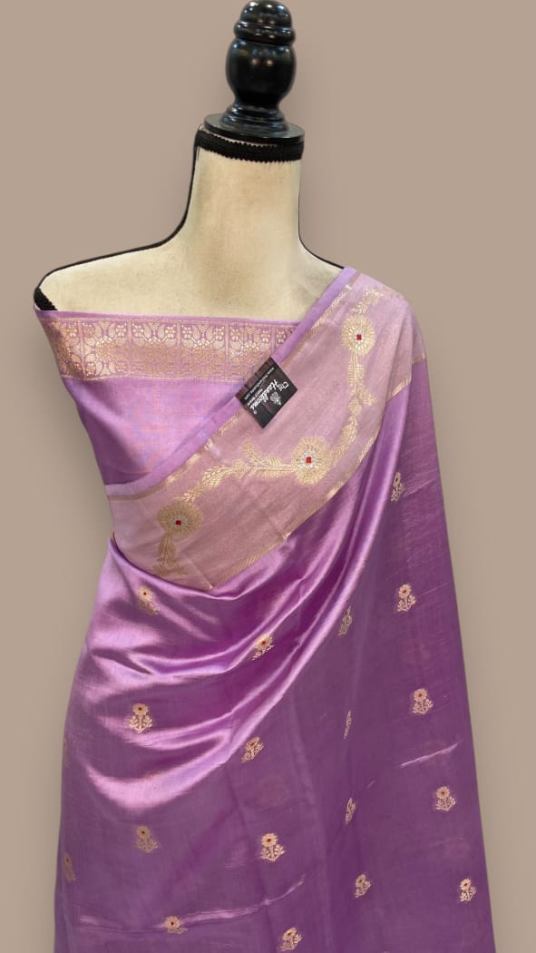 Lavander Banarasi Raw Silk Saree