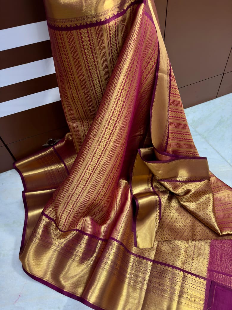 Maroon Banarasi Soft Katan Silk Saree