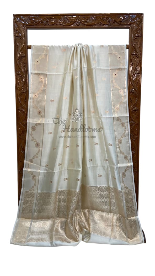 Silver Banarasi Raw Silk Saree