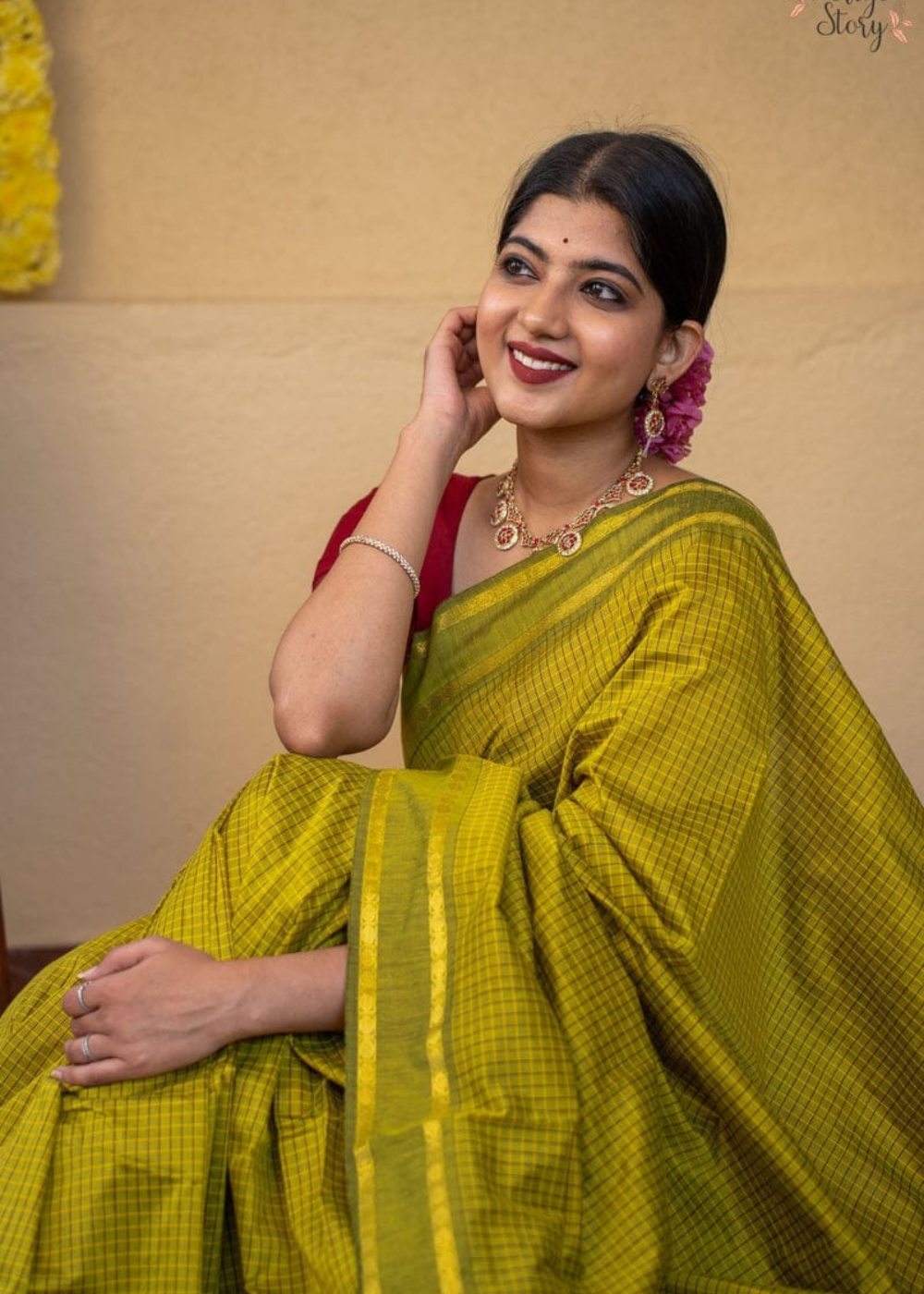 Premium Quality Arani Checked Cotton Saree
