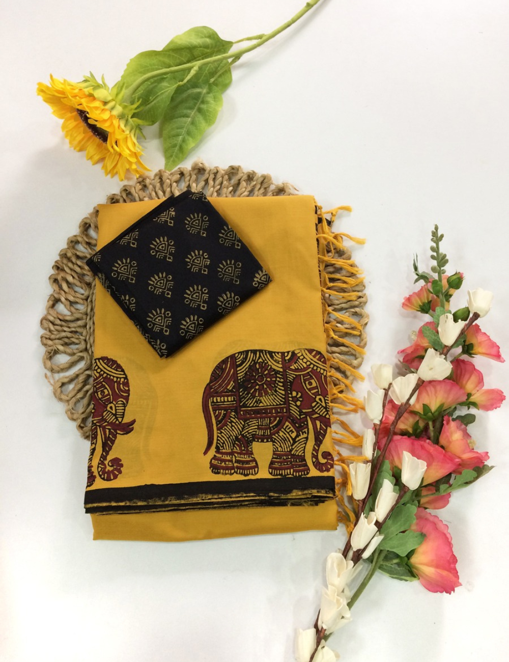 “Handwoven South Cotton Sarees – Graceful & Lightweight”