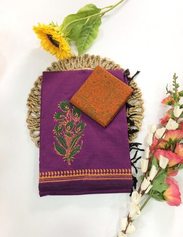 “Handwoven South Cotton Sarees – Graceful & Lightweight”