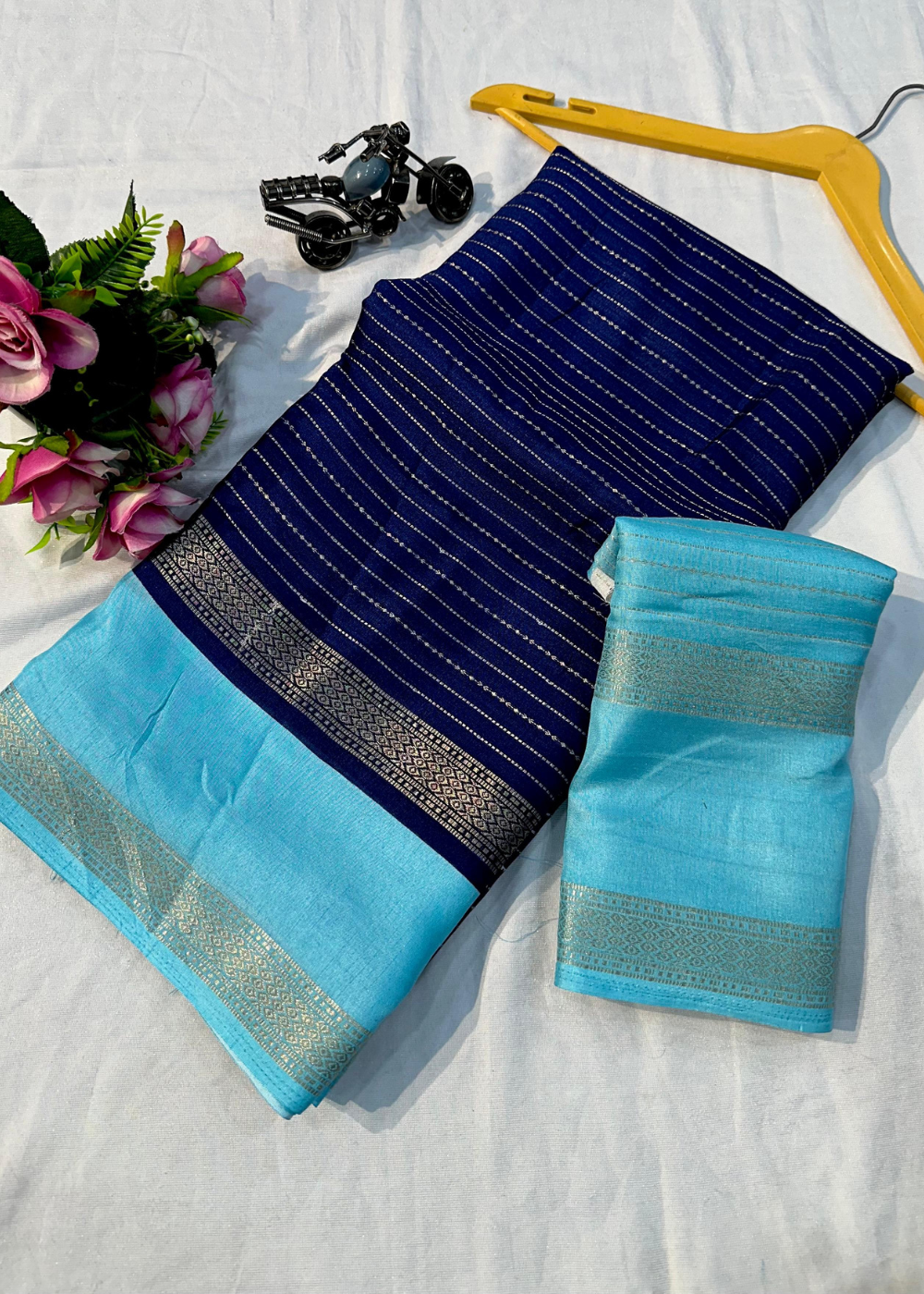Graceful Grandeur: Mysore Silk Elegance with Two-Tone Padding Border