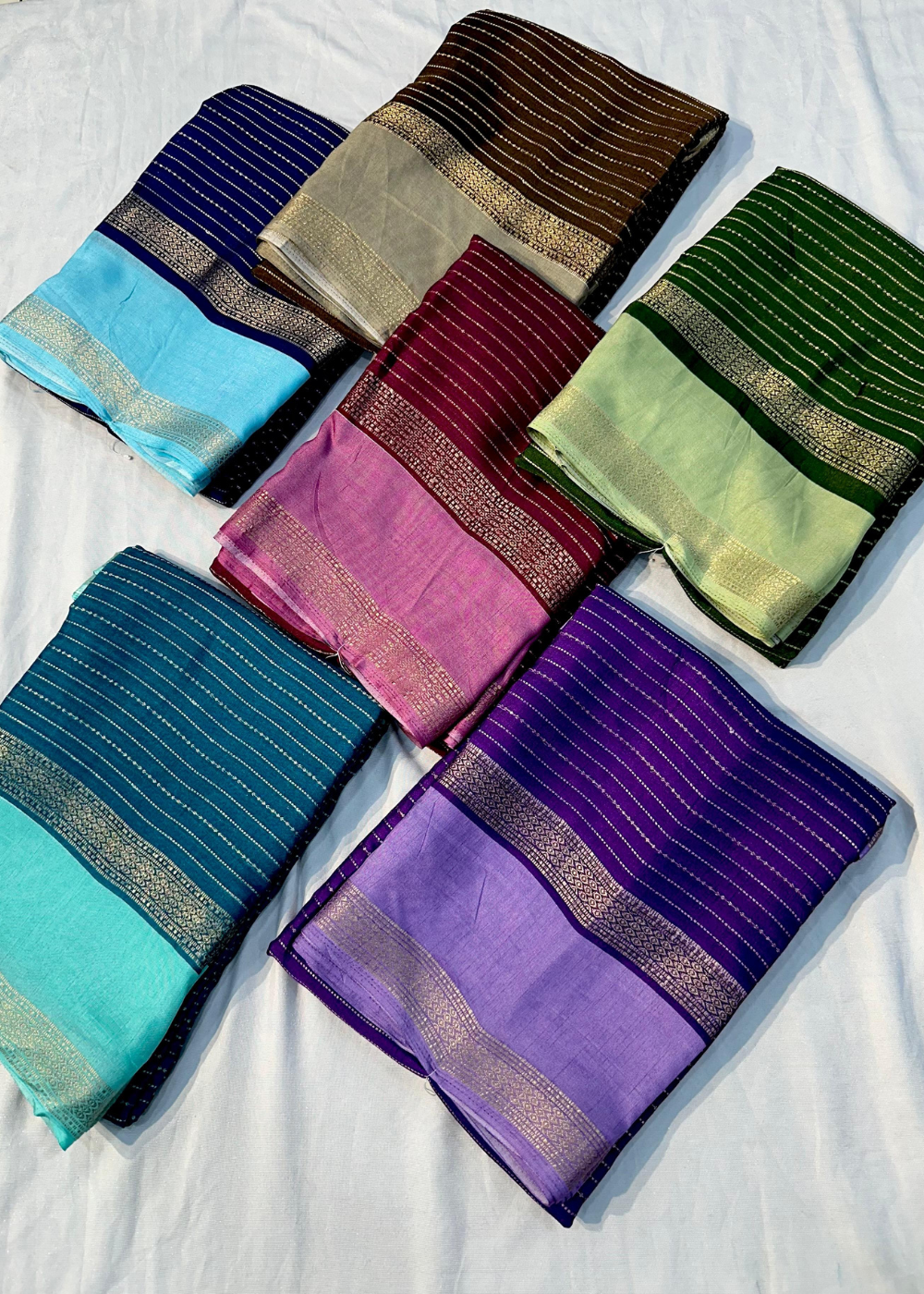 Graceful Grandeur: Mysore Silk Elegance with Two-Tone Padding Border