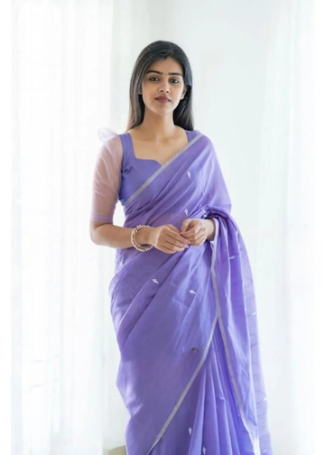 Lavender Mist Elegance – Maheshwari Silk Cotton Saree