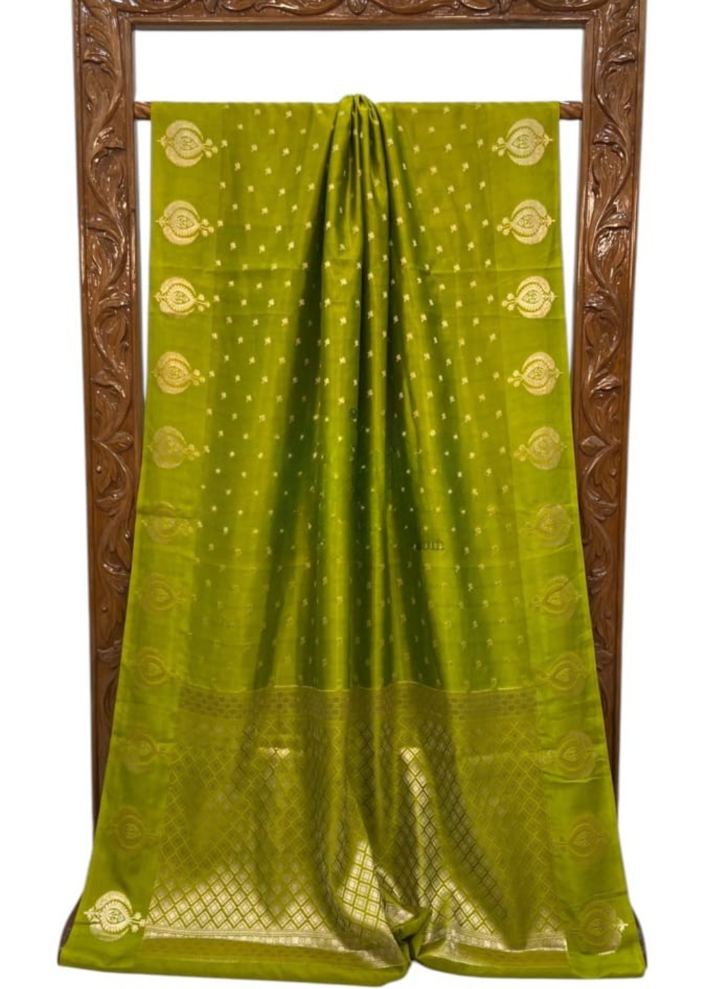 Pastel Green Semi Raw Mango Soft Silk Saree with Zari Weaving Border