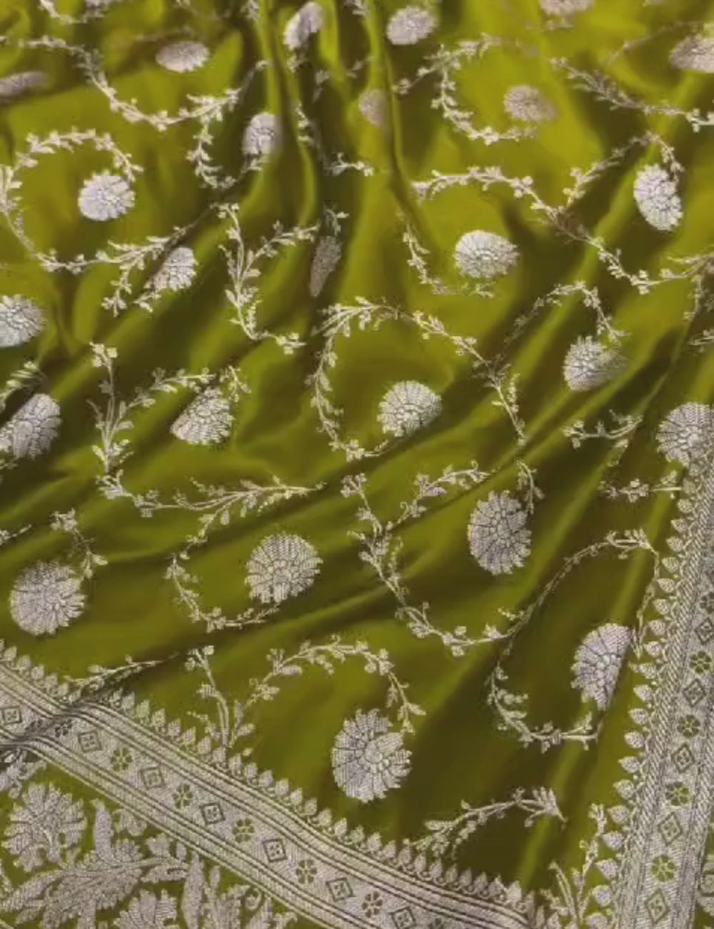 Green Color Banarasi Mashru Silk Saree
