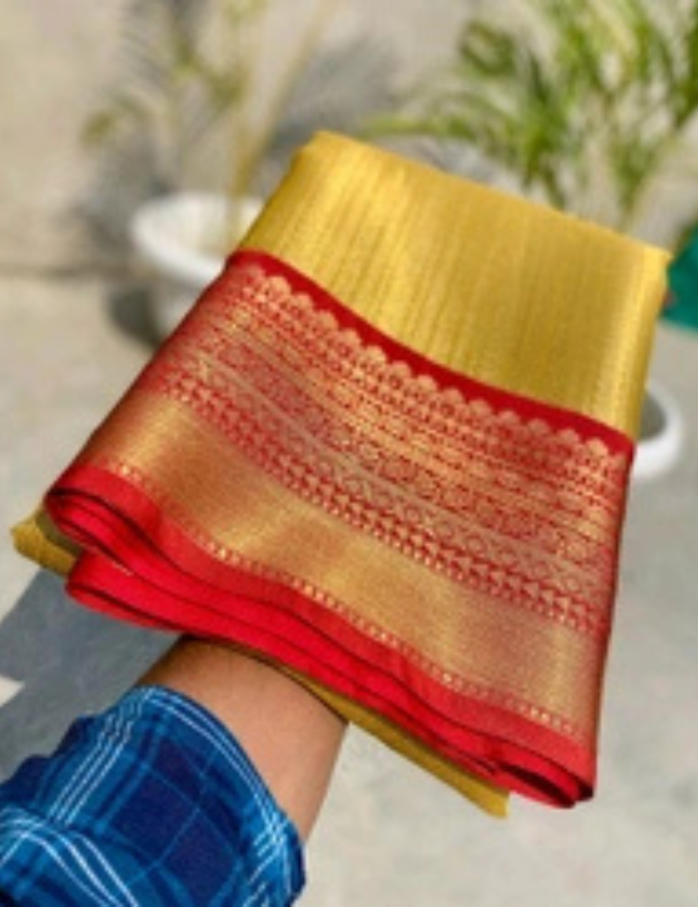 “Sneha Inspired Tissue Silk Saree – Regal Charm”
