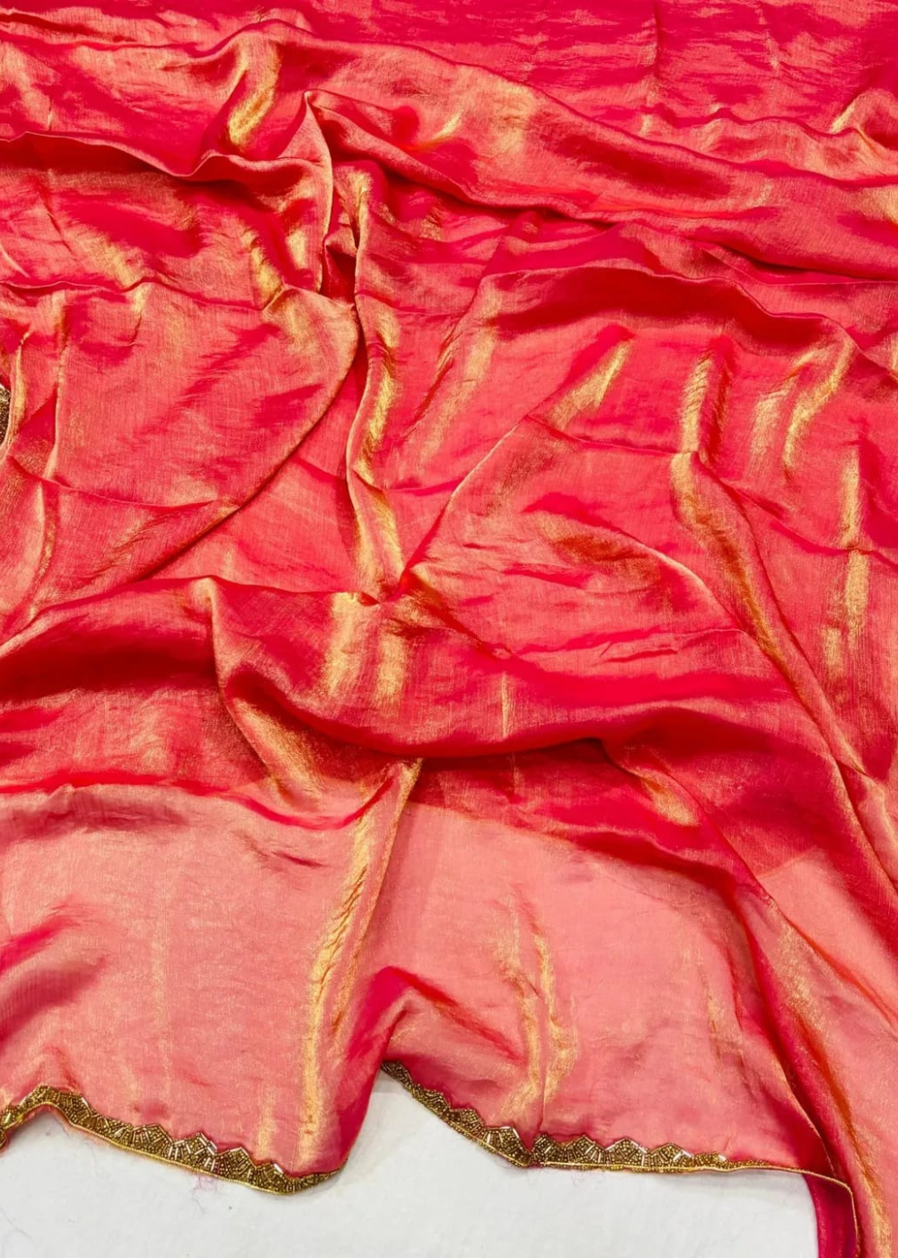 Shimmering Splendor: Space Silk Sarees with Motti Embellishments