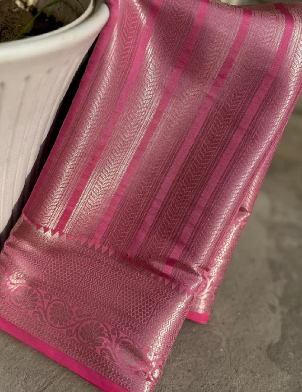 "Srileela inspired Pink Banarasi Tissue Silk Saree"