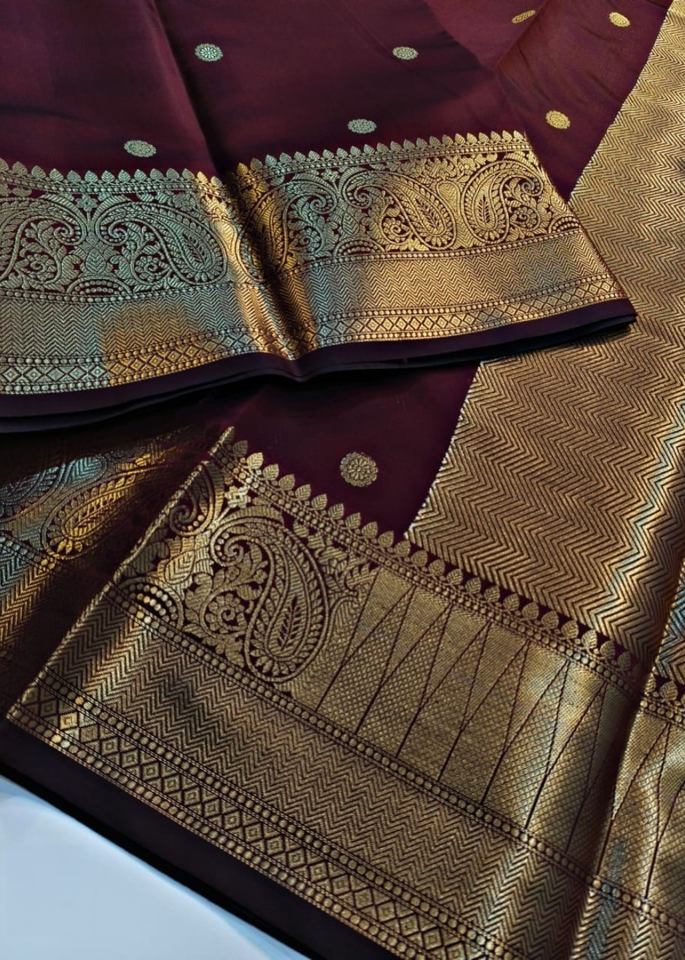 Traditional Coffee Brown Kathan Silk Elegance