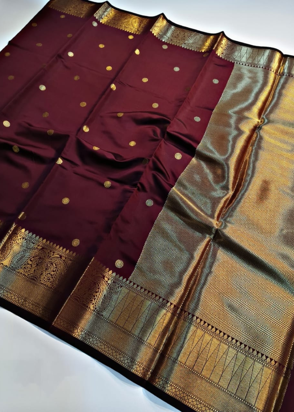 Traditional Coffee Brown Kathan Silk Elegance
