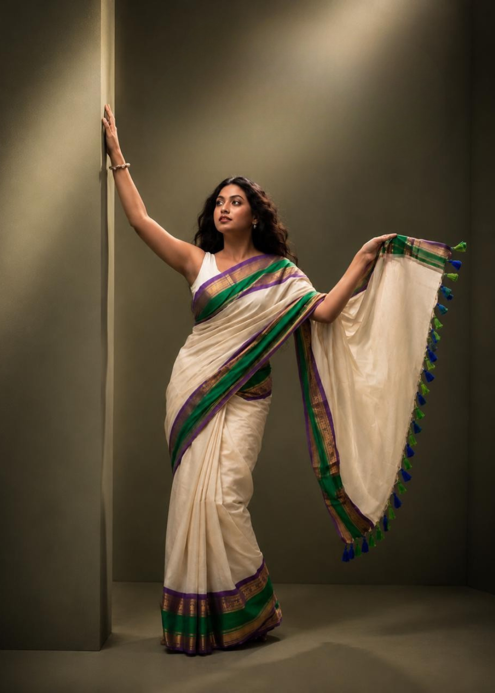 Elegant Khadi Soft Cotton Saree with Zari Border