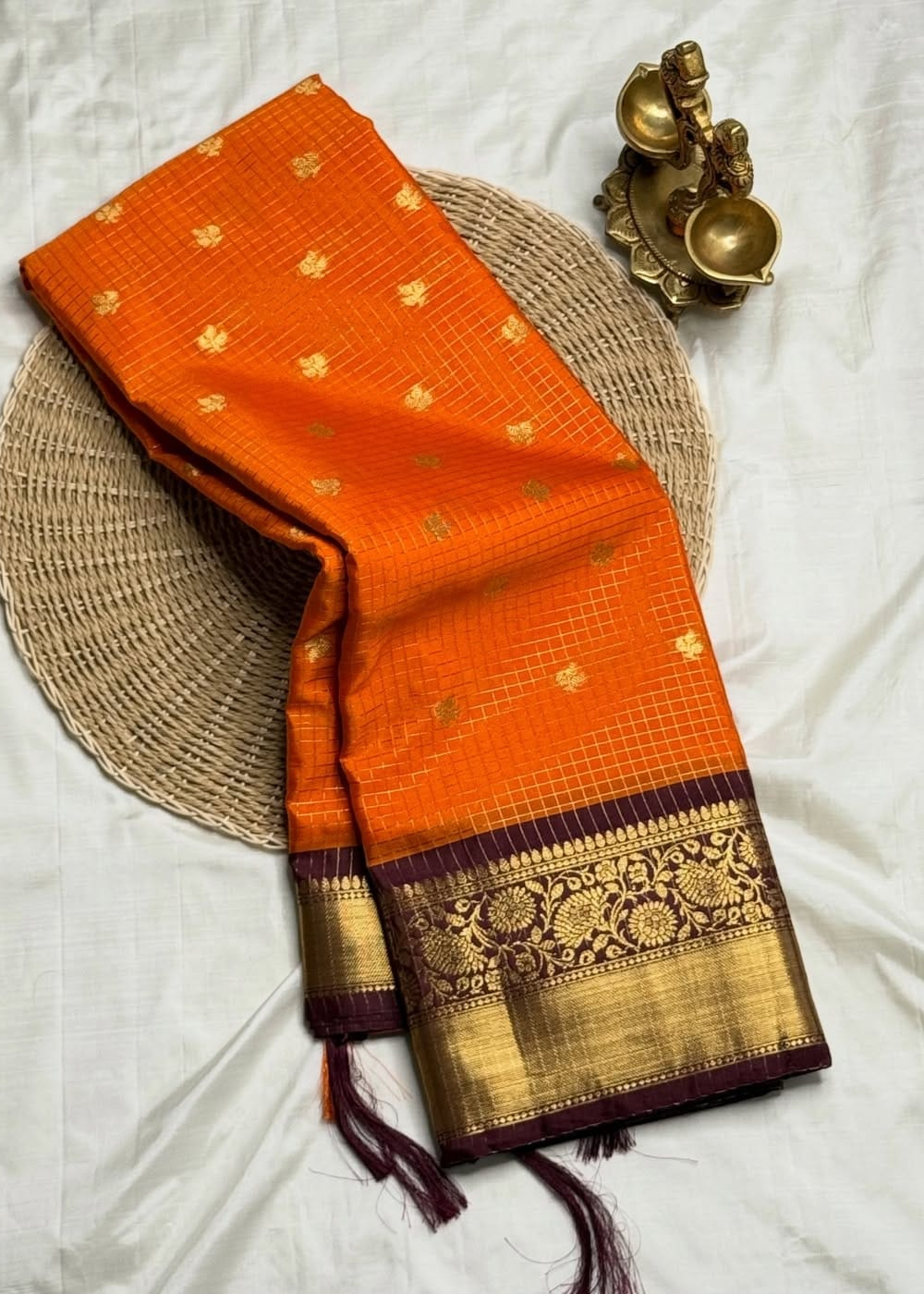 Premium Banarasi Katan Silk Saree – Elegant Vintage Shades