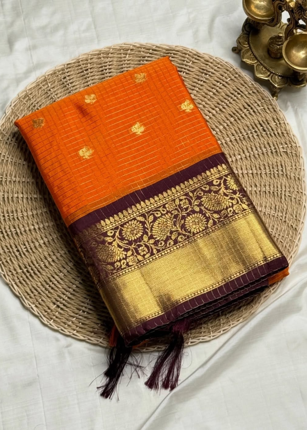 Premium Banarasi Katan Silk Saree – Elegant Vintage Shades
