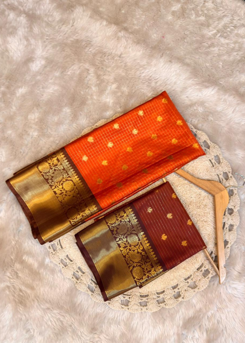 Premium Banarasi Katan Silk Saree – Elegant Vintage Shades