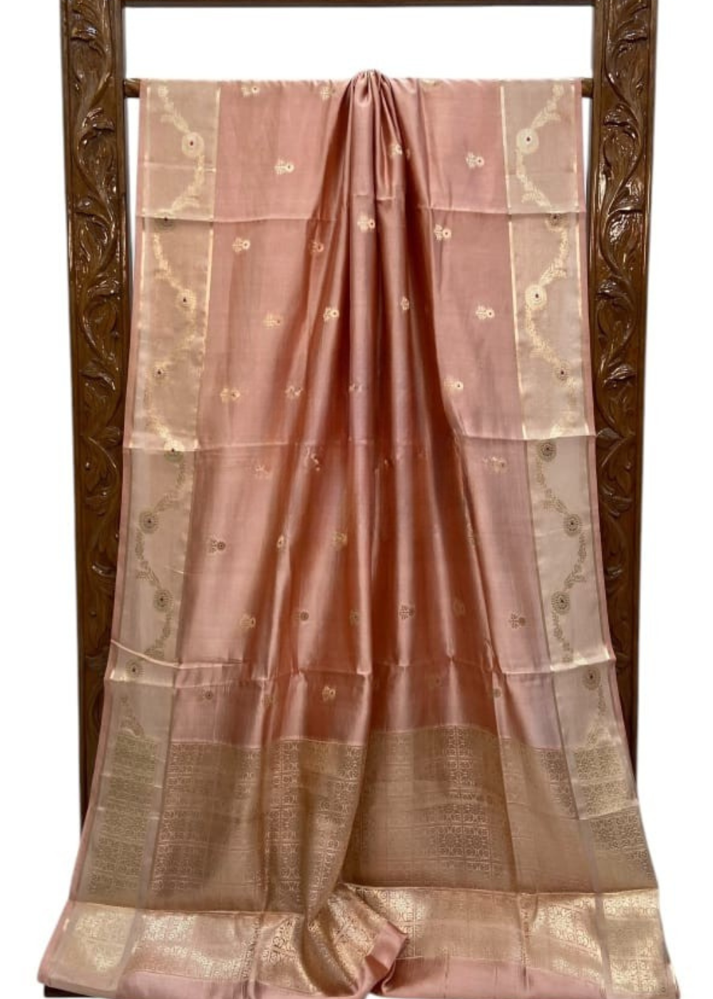 Beige Banarasi Raw Silk Saree