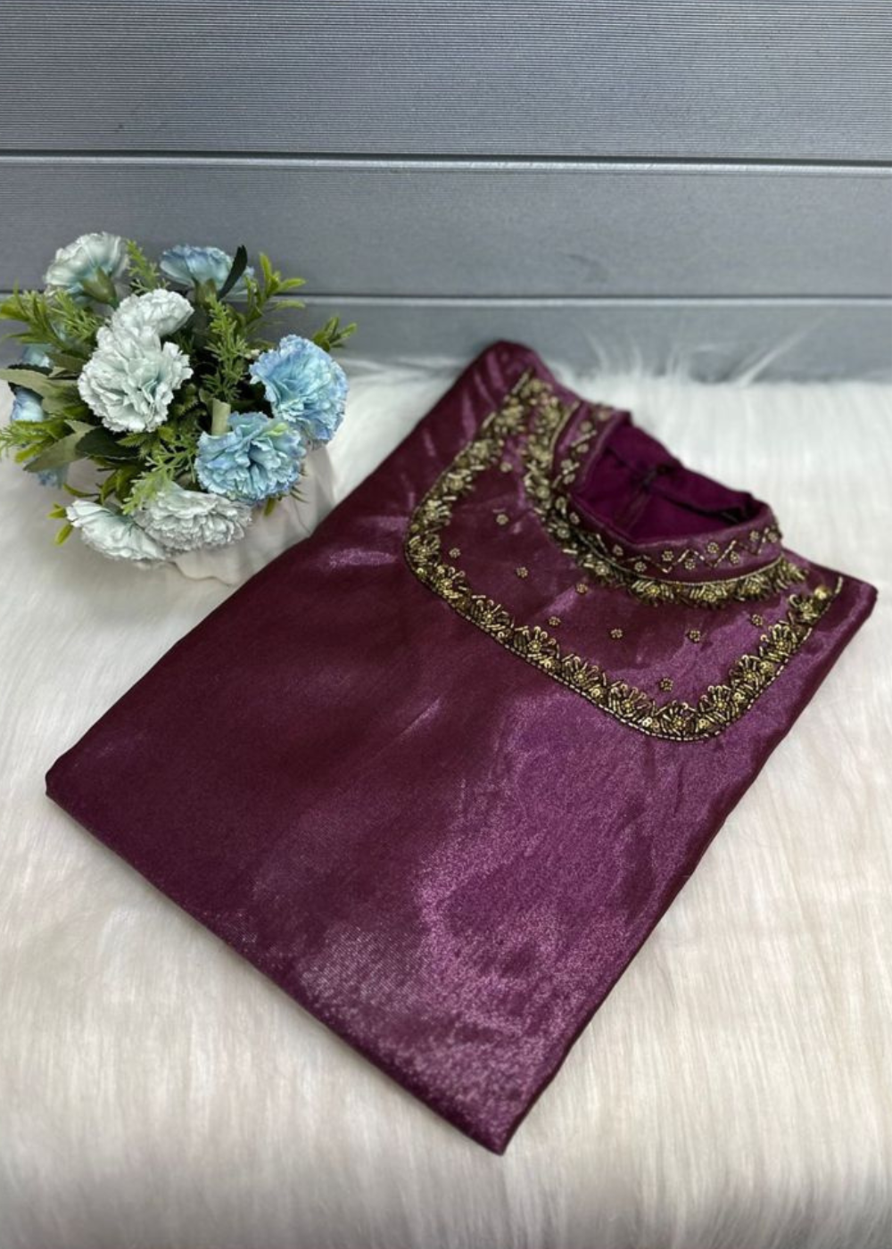 Shimmering Tissue A-Line Kurties with Inner Lining