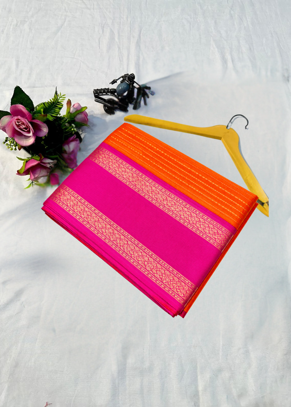Graceful Grandeur: Mysore Silk Elegance with Two-Tone Padding Border