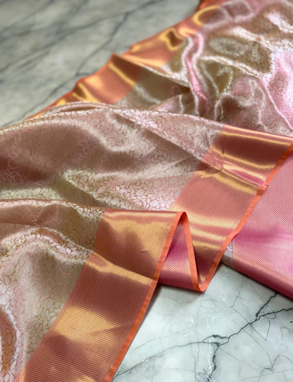 "Sai Pallavi Inspired Saree – Banarasi Tissue Silk Elegance